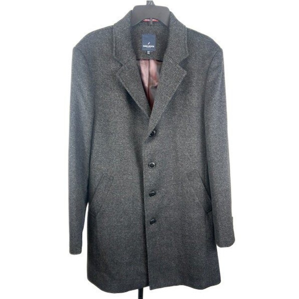 Daniel‎ Hechter Paris Mens Gray Wool Blend Overcoat Classic Coat Size 42L